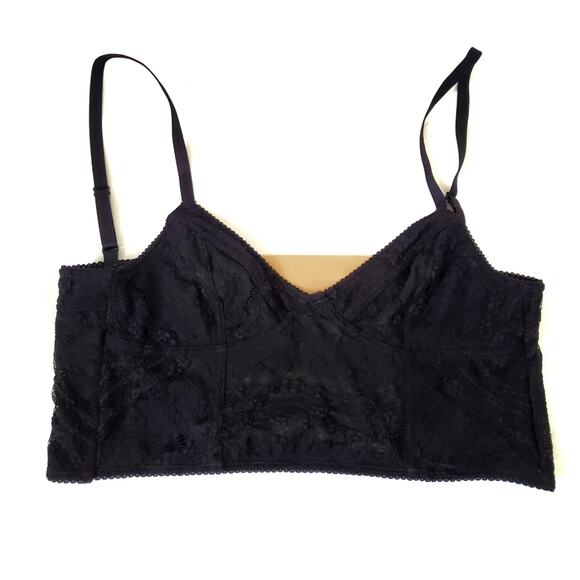 Free People | Intimately Lace Bralette Black with Beige Panel - Picture 2 of 4